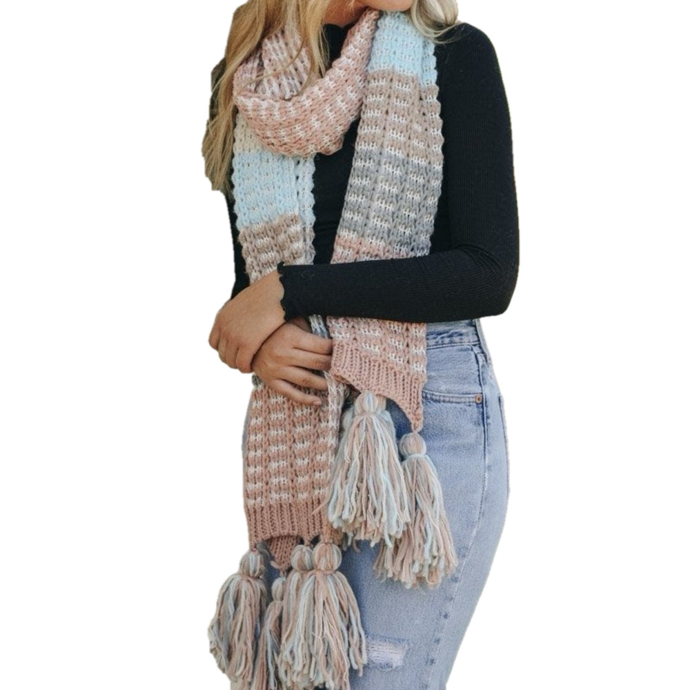 LETO Women’s pastel oversized knit scarf OS NWT